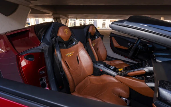  Maroon Lamborghini Huracan Evo Spyder Photo 